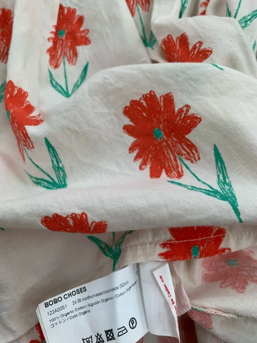 Bobo Choses Size 2-3 Years Petunia Floral Woven Organic Cotton Dress